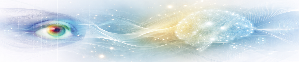 An eye and brain representing resarch in vision and cognition.